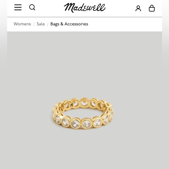 Madewell Jewelry - Madewell Tennis Collection Bezel Set Crystal Ring